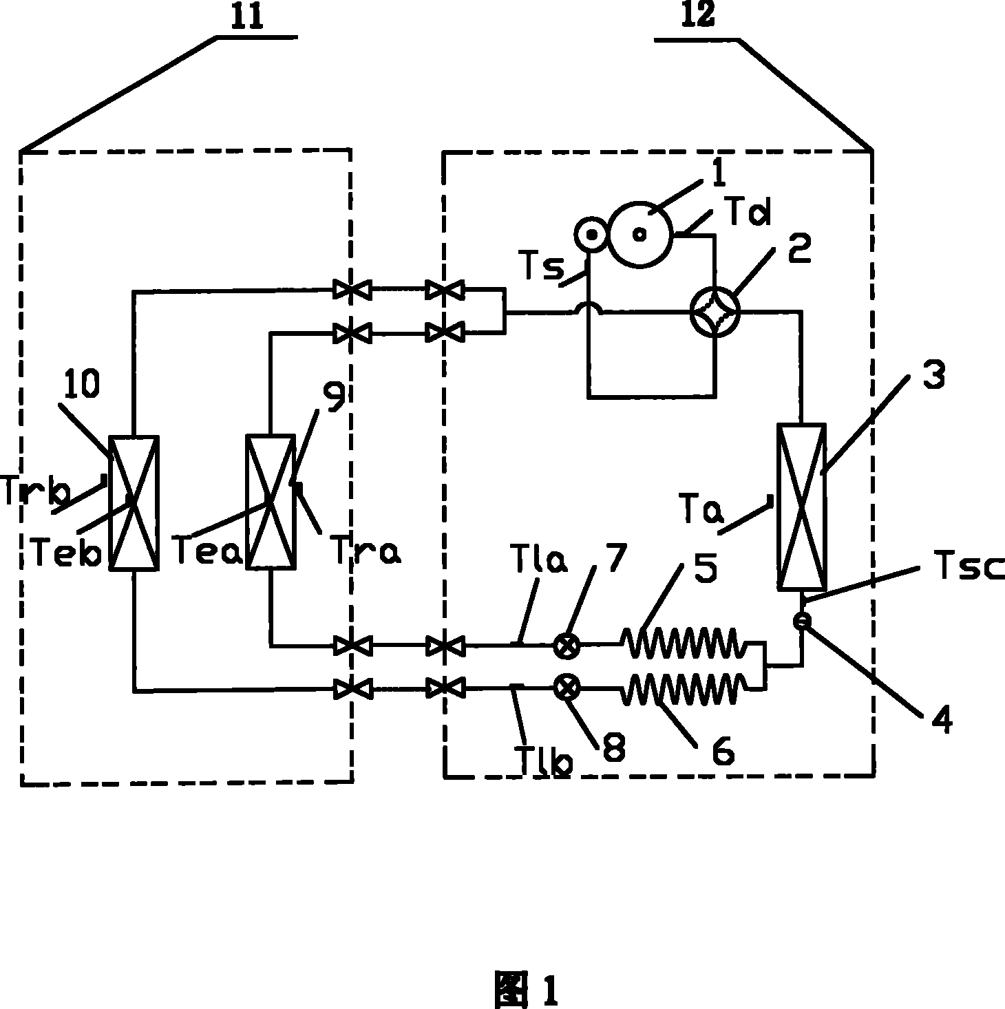 Refrigerating system of air-conditioning and method for controlling flow of refrigerant