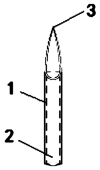 Puncture drainage needle of fingertip hemostix and hydrophilic treatment method for internal surface of puncture drainage needle