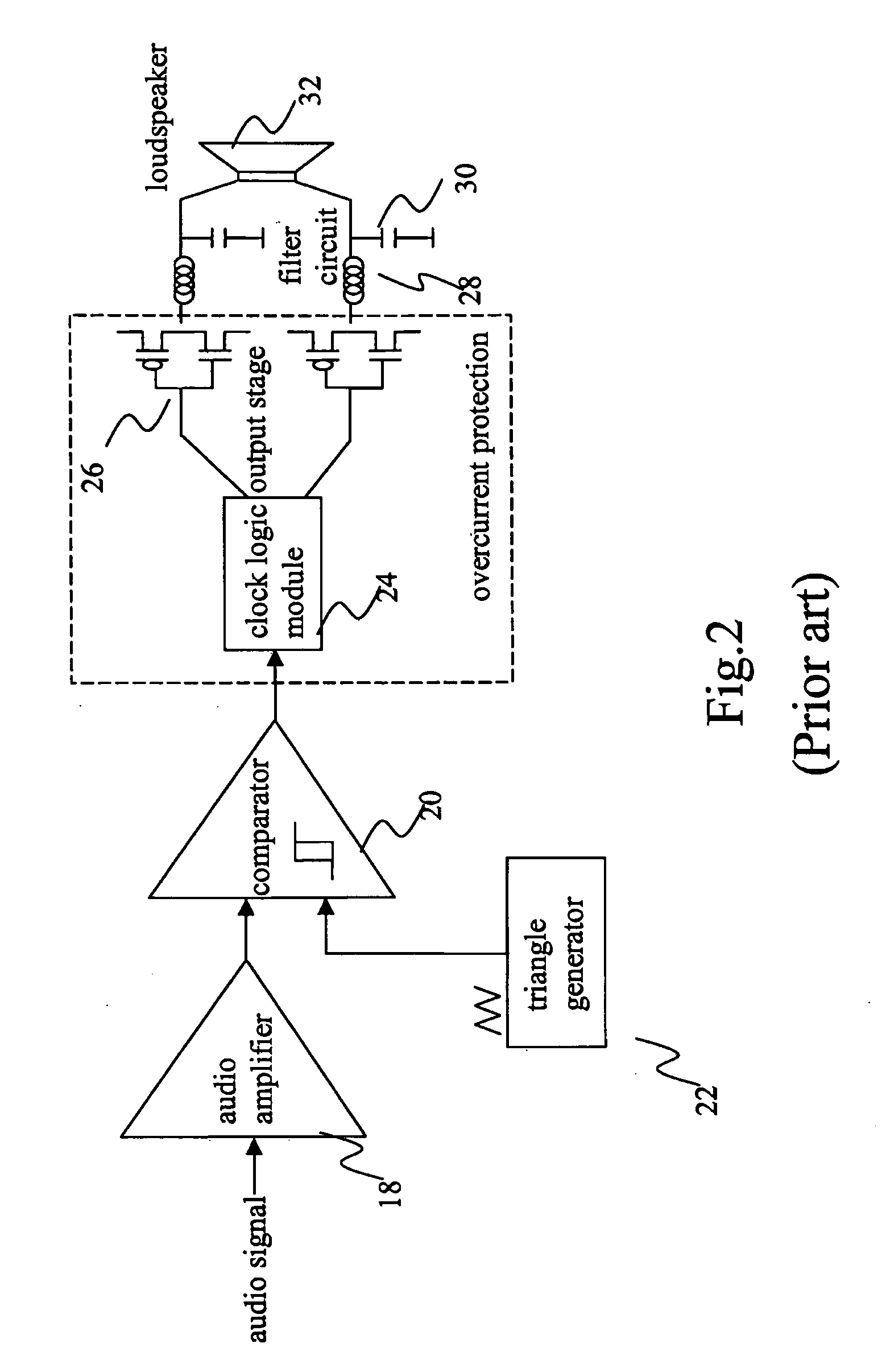 Voltage detection type overcurrent protection device for class-d amplifier