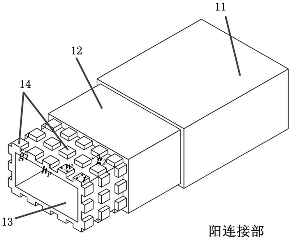 A compact flangeless waveguide connection structure and design method