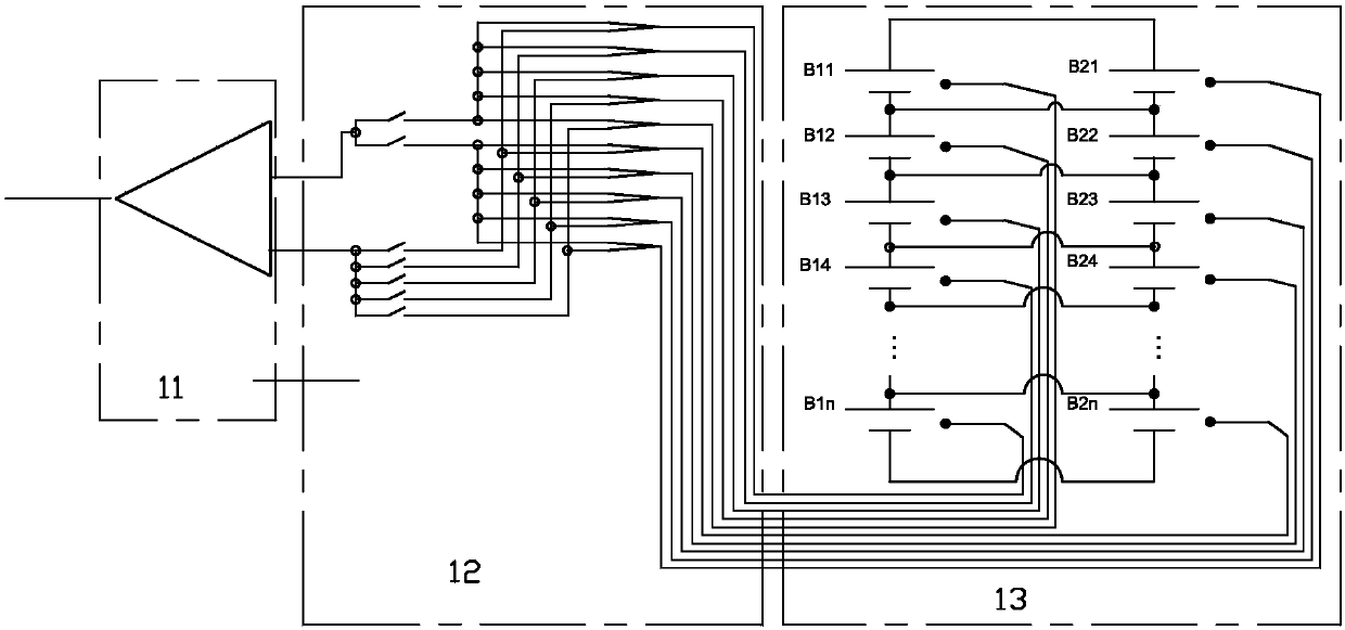 Distributed type battery temperature dynamic detection system