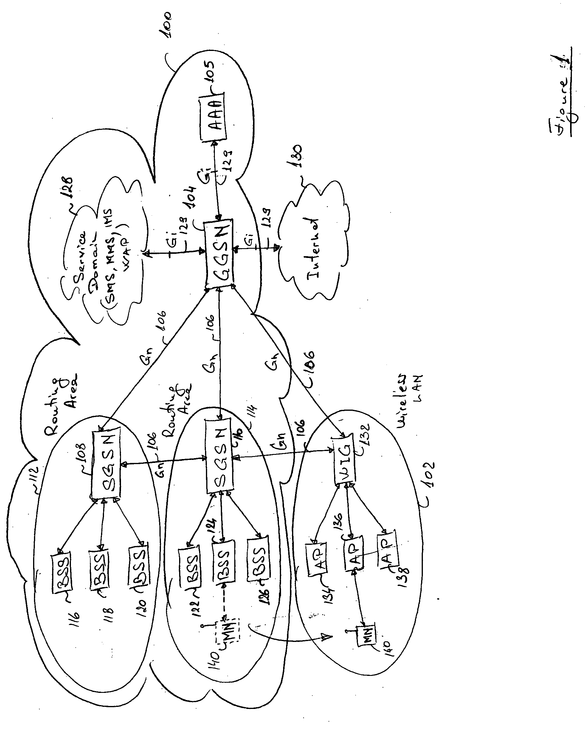 Seamless hand-off of mobile node to a wireless local area network (WLAN)