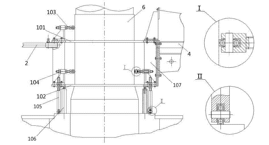 Circle measuring frame for large-size hydro-generator rotor and use method thereof