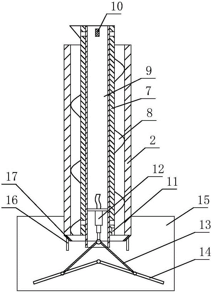 Construction device and construction method of bored cast-in-place static pressure pipe pile with enlarged bottom