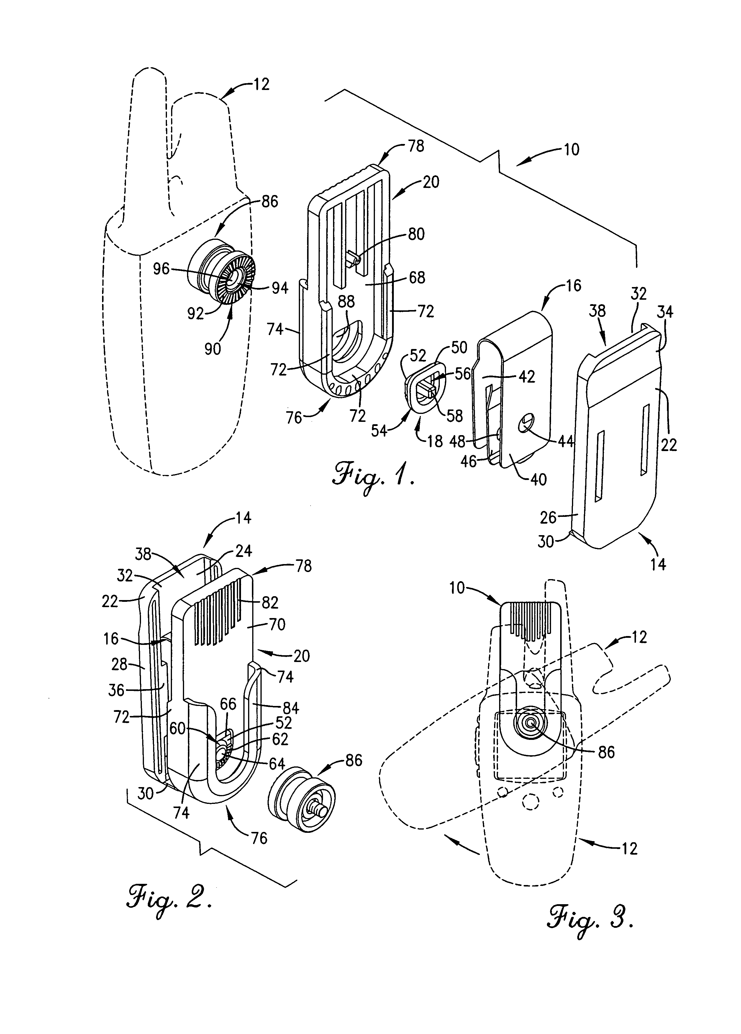 Carrying assembly and method for securement of electronic devices