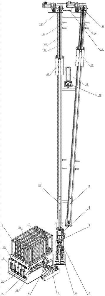 Full-automatic temperature-measurement sampling device outside furnace and method thereof
