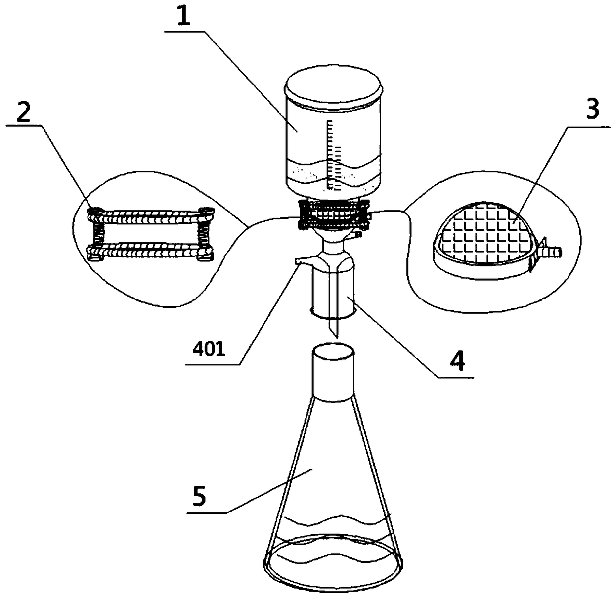 Filter paper damage-preventing stable vacuum filtration device