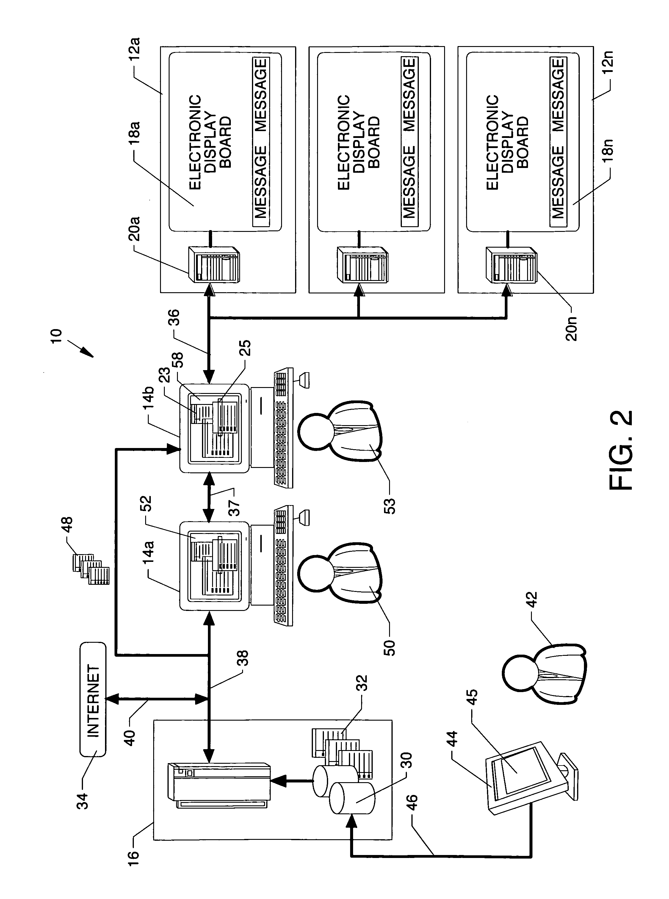 Intelligent interface display system relating real-time data with compiled data