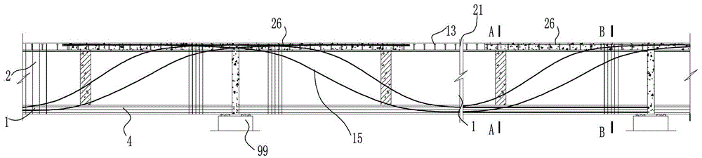A simple-supported and then continuous prefabricated monolithic composite continuous bridge and its construction method
