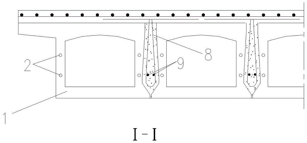 A method for improving the overall stress of prefabricated oblique prestressed hollow slab girder bridge