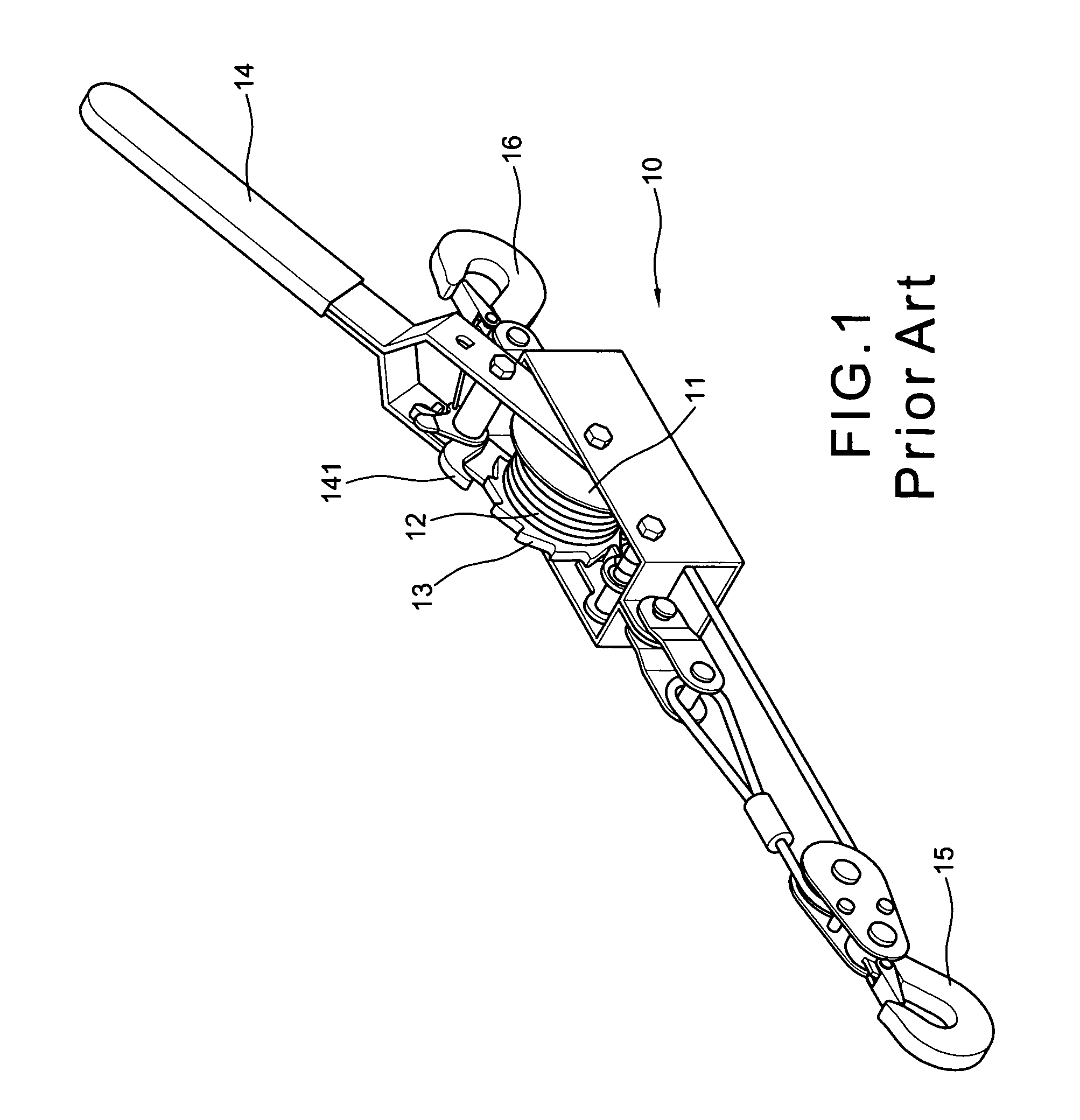 Hand winch having a removable sway handle