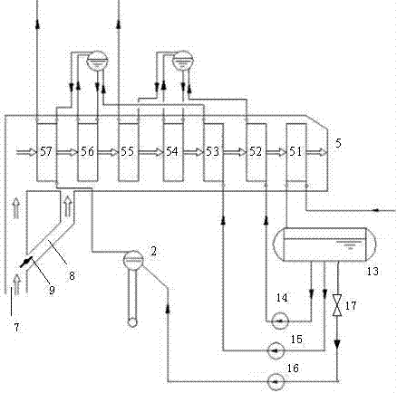 Tower type solar energy-steam combustion gas combined cycle power generation system