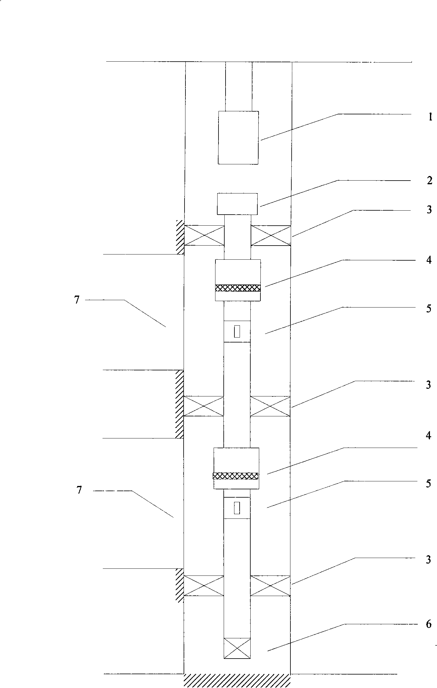 Column type down-hole shut-in well delamination pressure test technique and column suitable for oil well