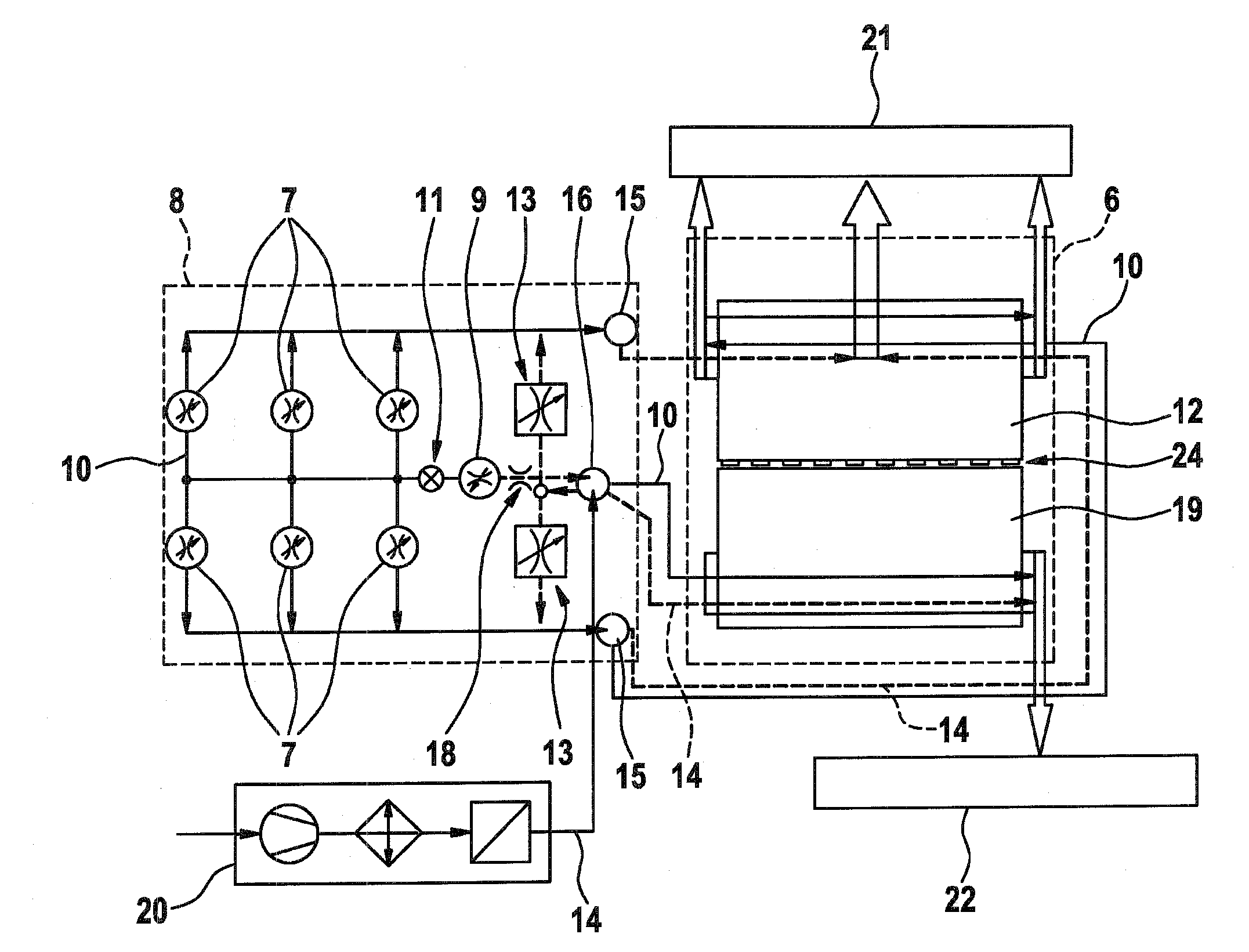 Fuel cell system with a metering unit