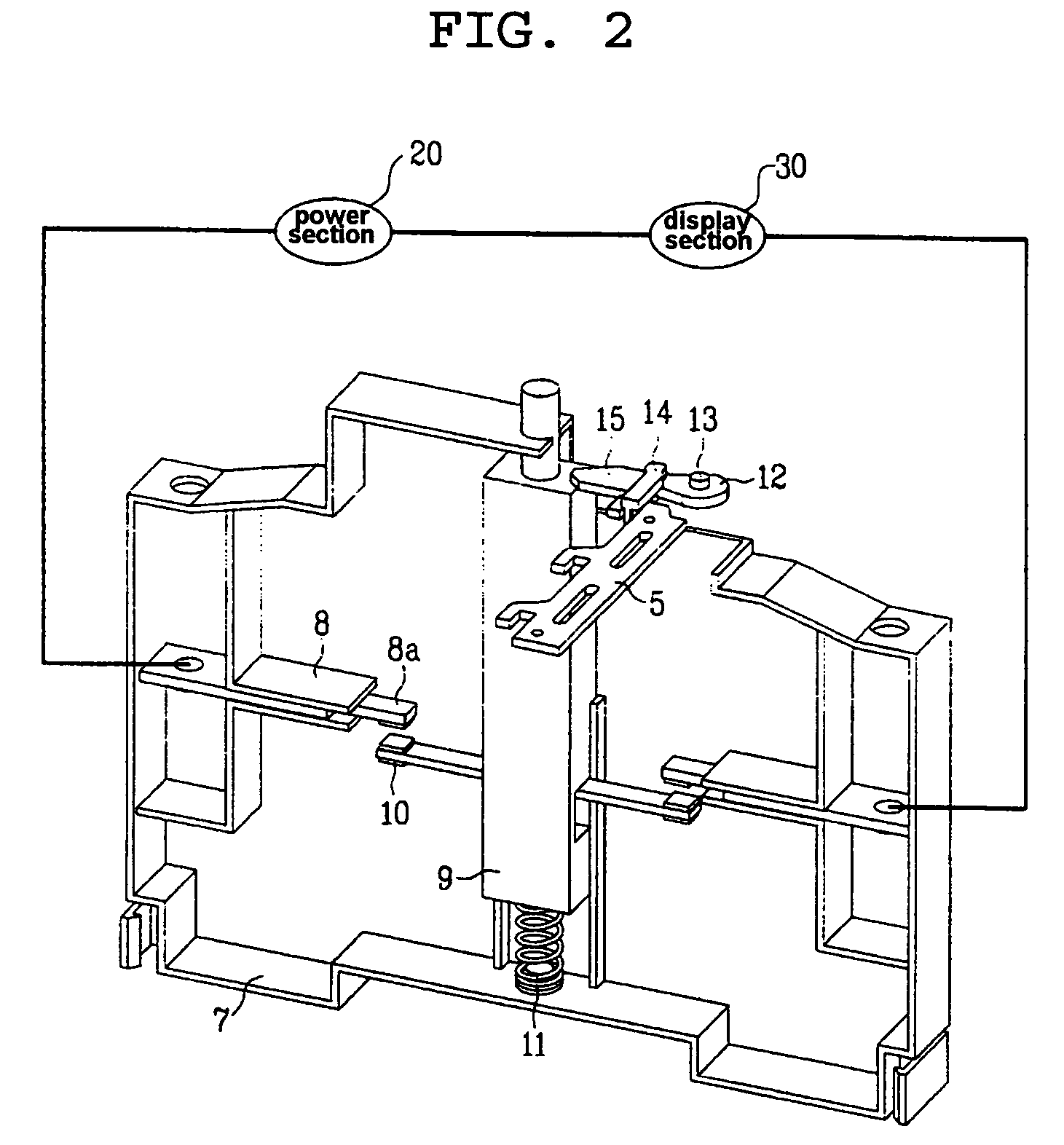 Phase deficiency display device for thermal magnetic type molded case circuit breaker