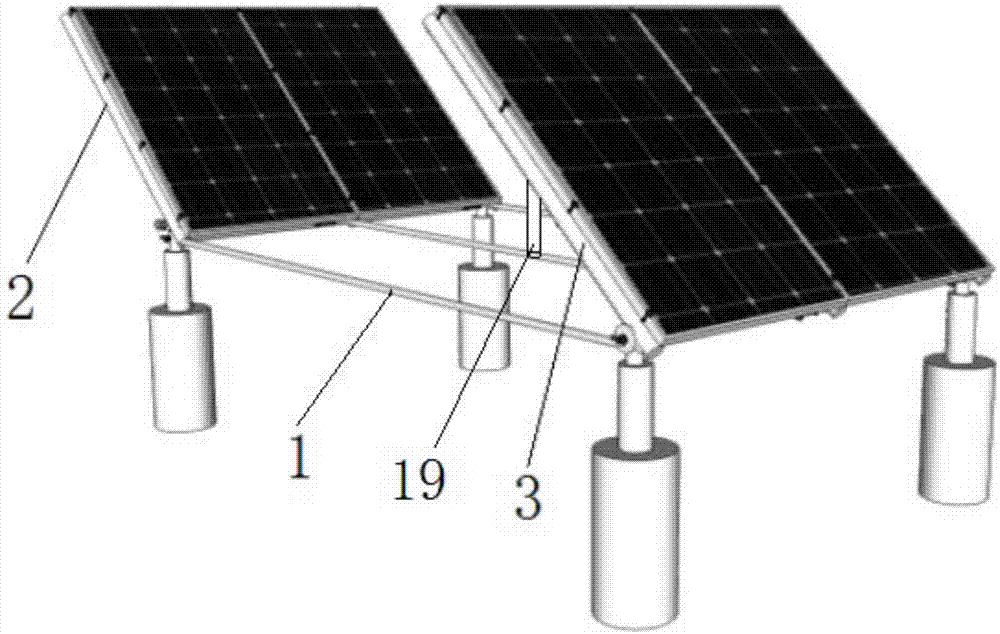 Photovoltaic support with adjustable photovoltaic panel angle
