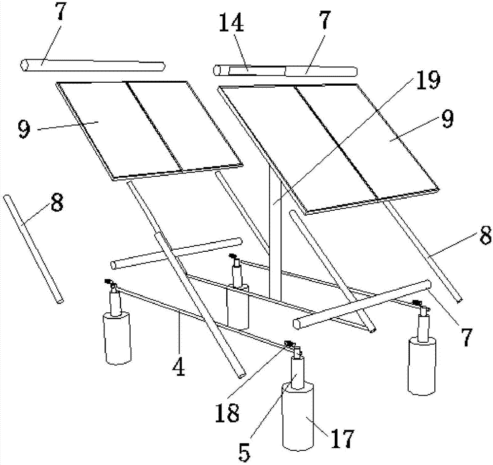 Photovoltaic support with adjustable photovoltaic panel angle