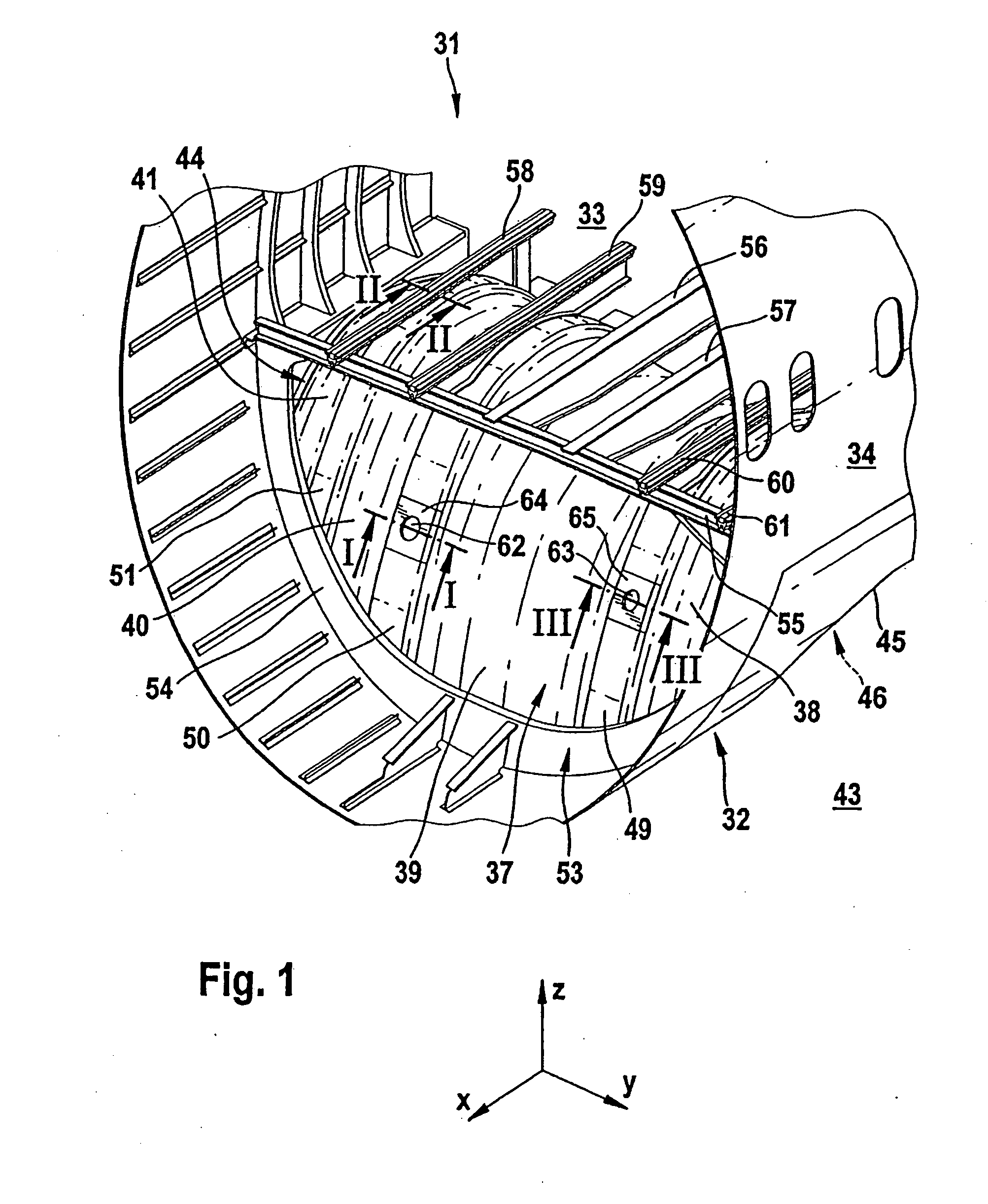 Airframe structure of an aircraft or spacecraft