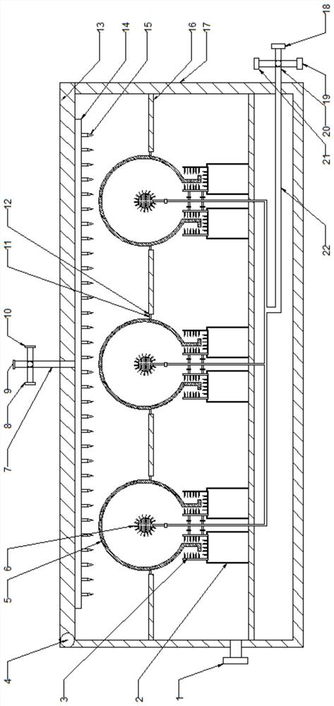 A medical equipment cleaning and disinfection device and disinfection method