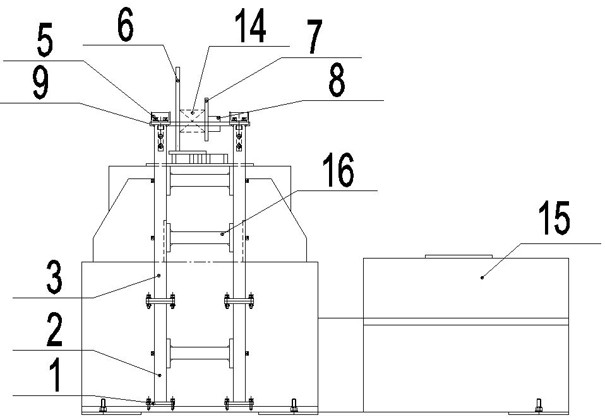 Three-way fatigue test device for steel wire rope vibration isolator