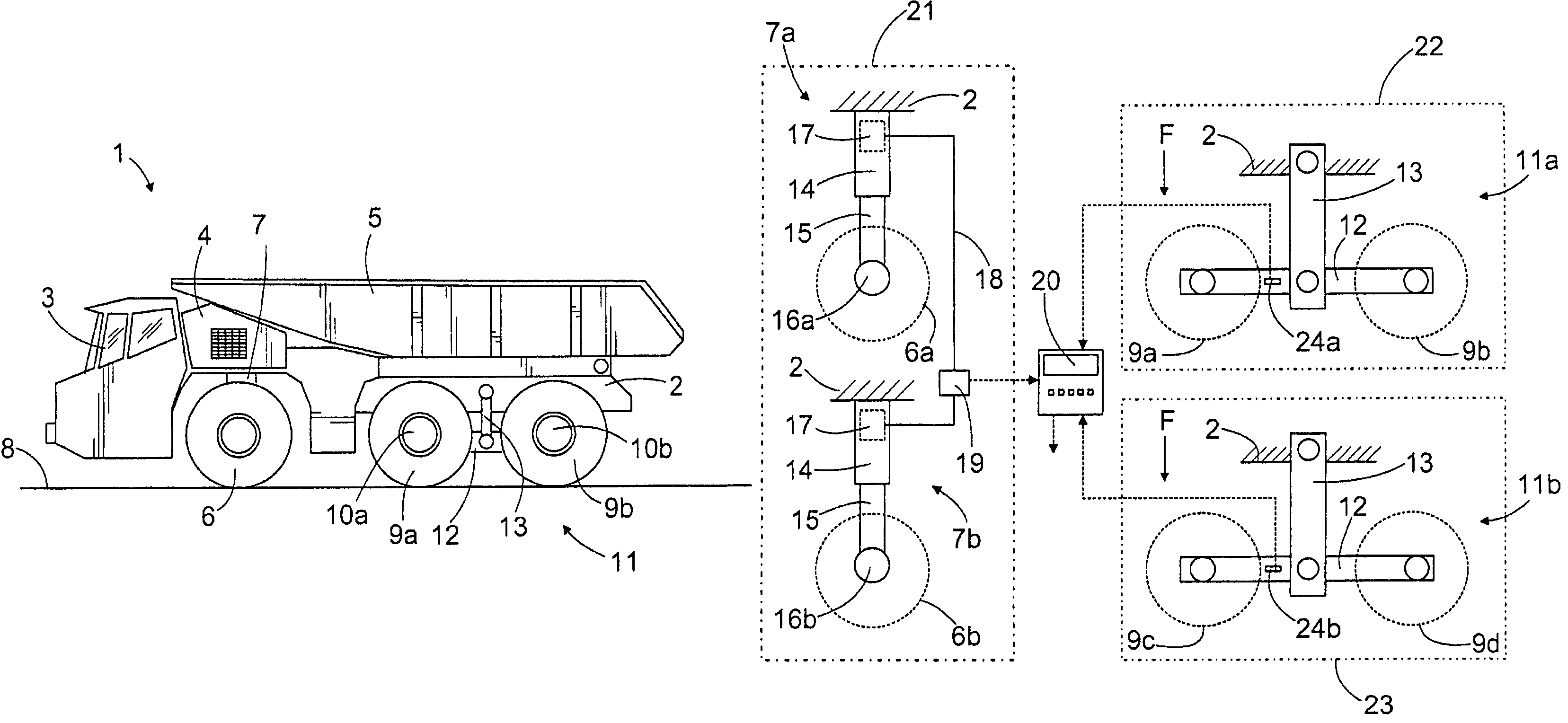 Arrangement for weighing transport vehicle load