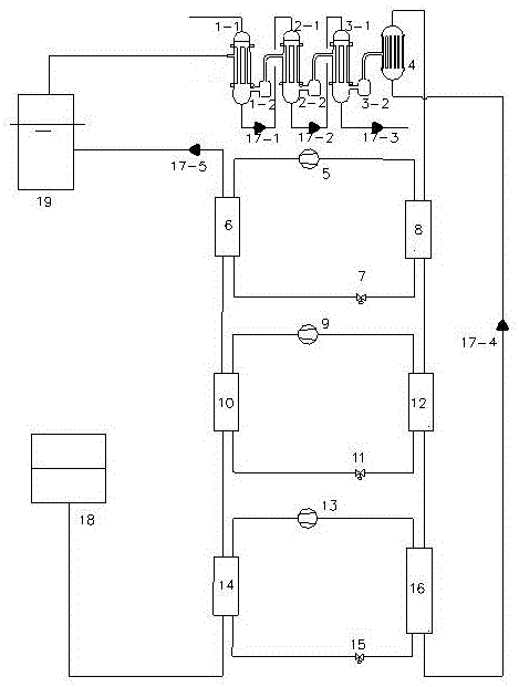 Driving heat source total-heat indirect-recycling type multistage evaporation concentration device