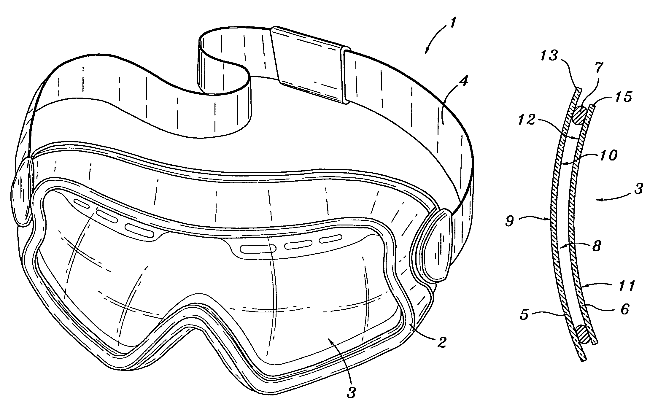 Screen for eye protection goggles and a method of forming a screen