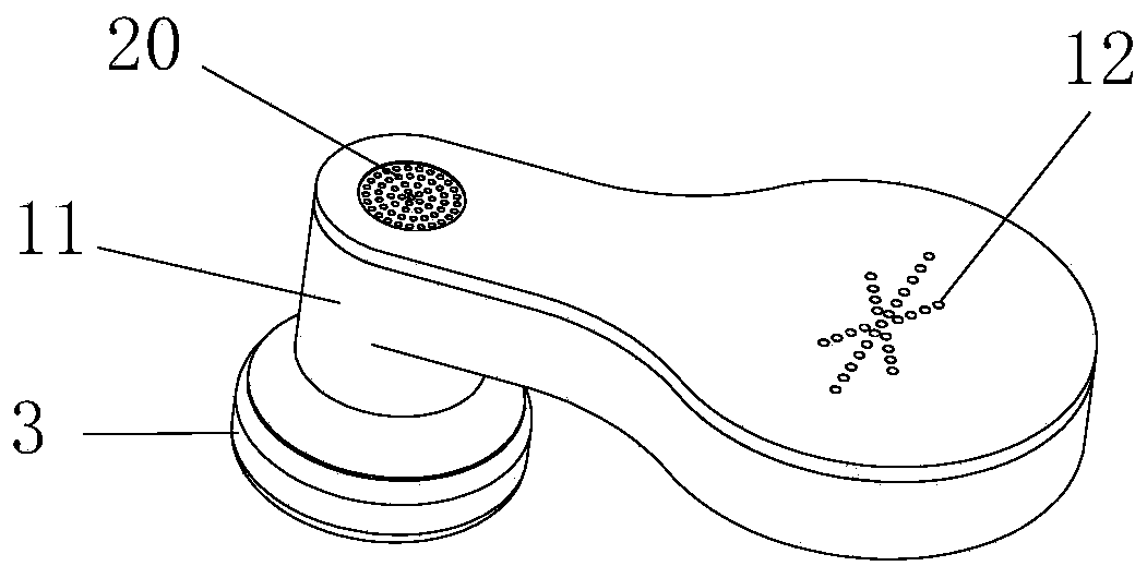 A sound wave vibration horn and a massage health care earphone using the vibration horn