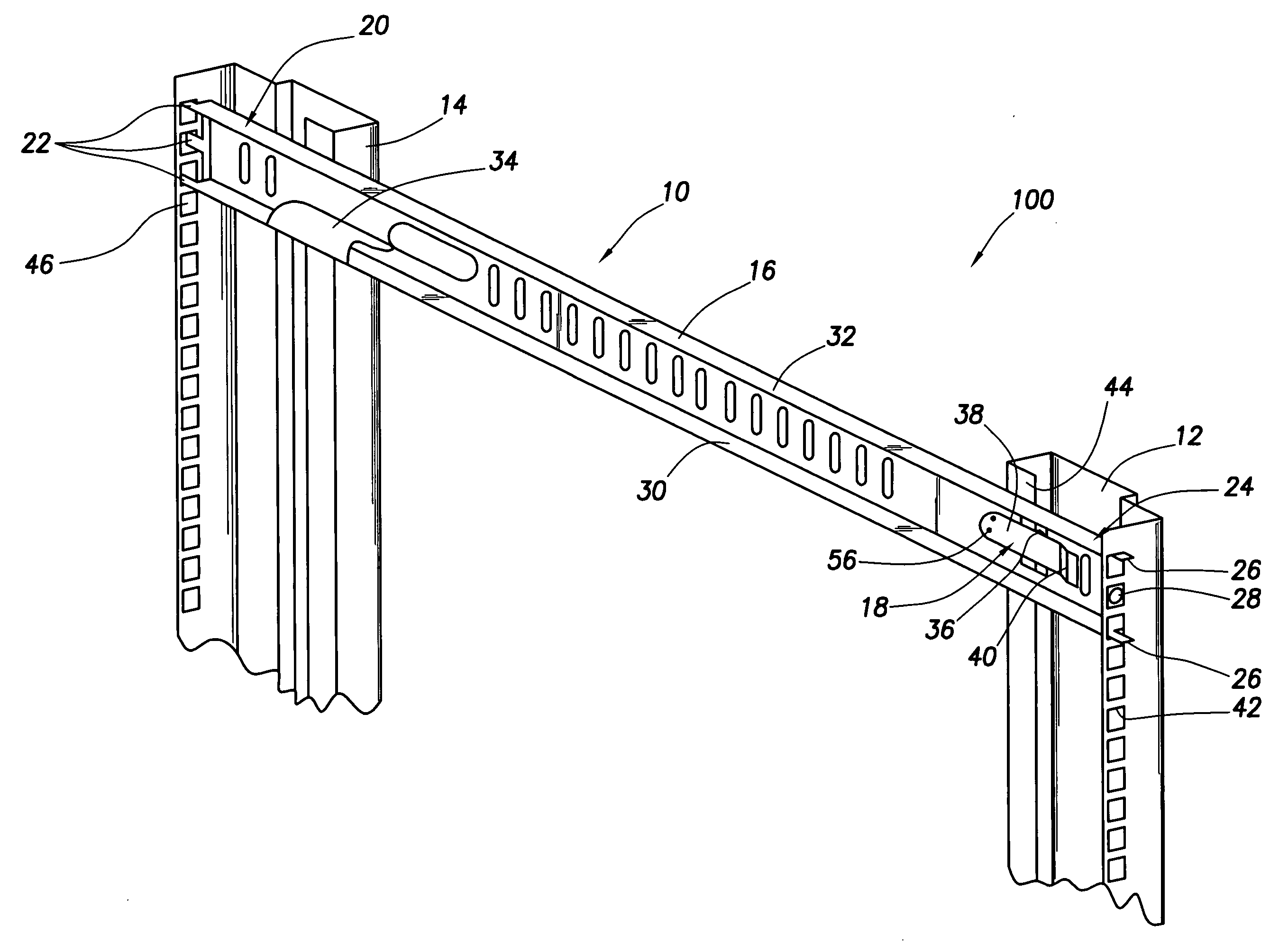 Rack-mounted bracket assembly
