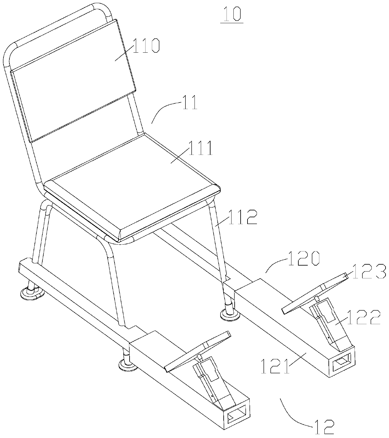 Force measuring seat for leg muscles