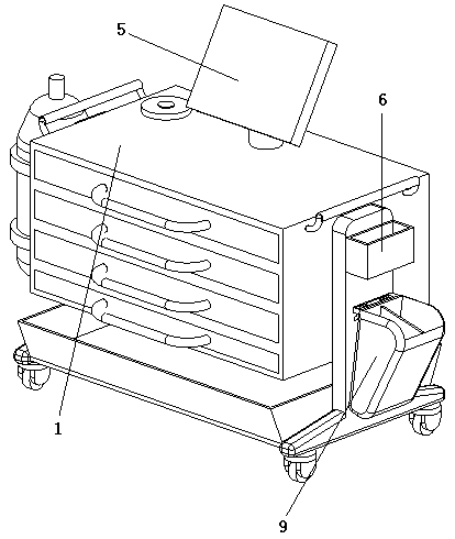 Wireless movable nursing vehicle with storage function