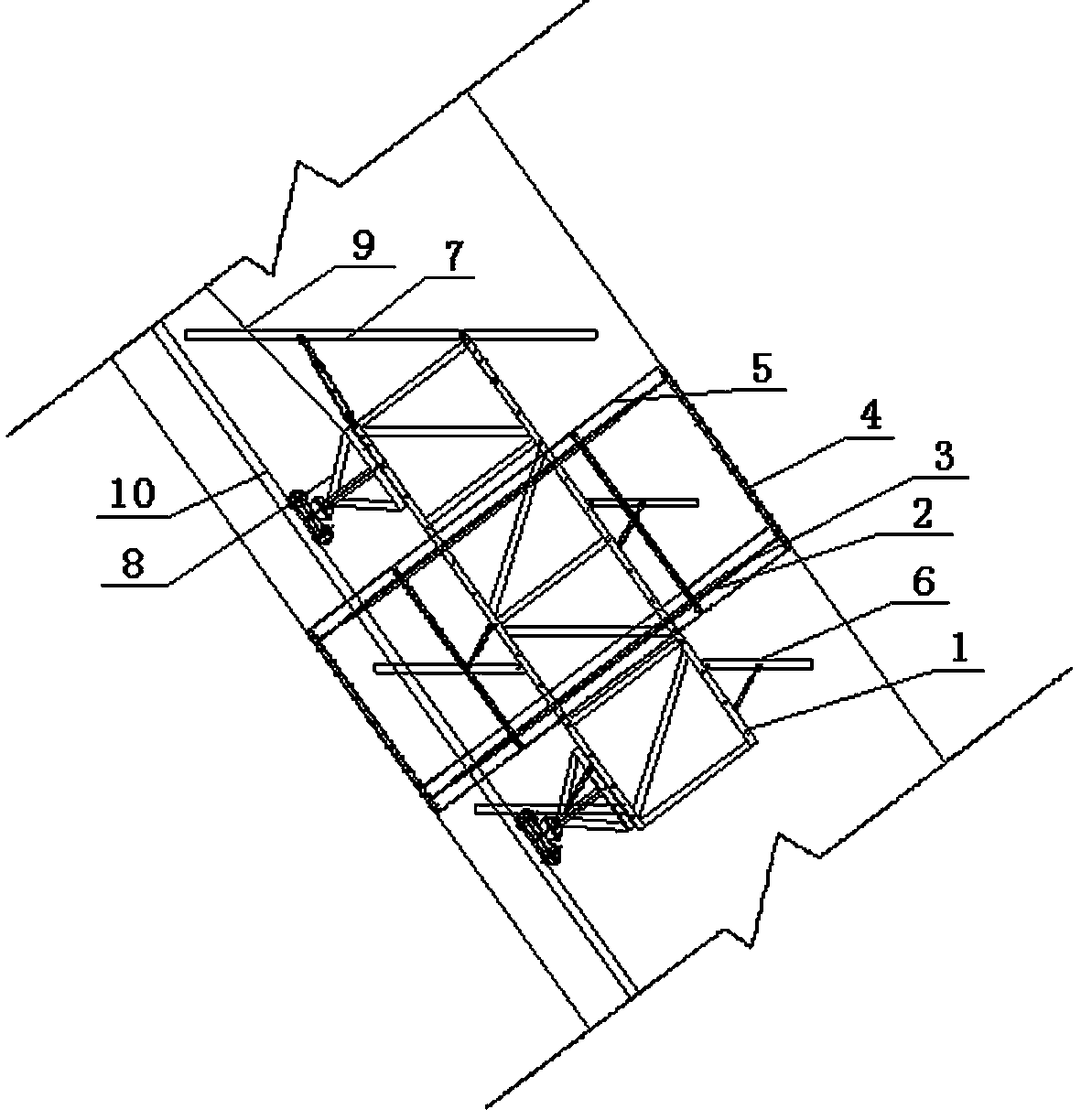 Construction method of full-circle inclined shaft steel bar rapid positioning and binding trolley