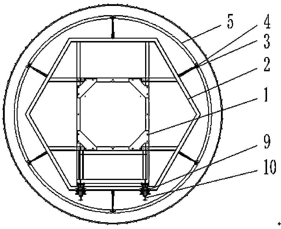 Construction method of full-circle inclined shaft steel bar rapid positioning and binding trolley