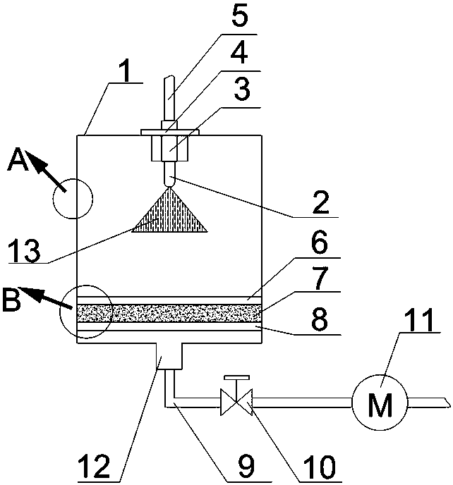 Anti-atomization device for fuel nozzle test bench