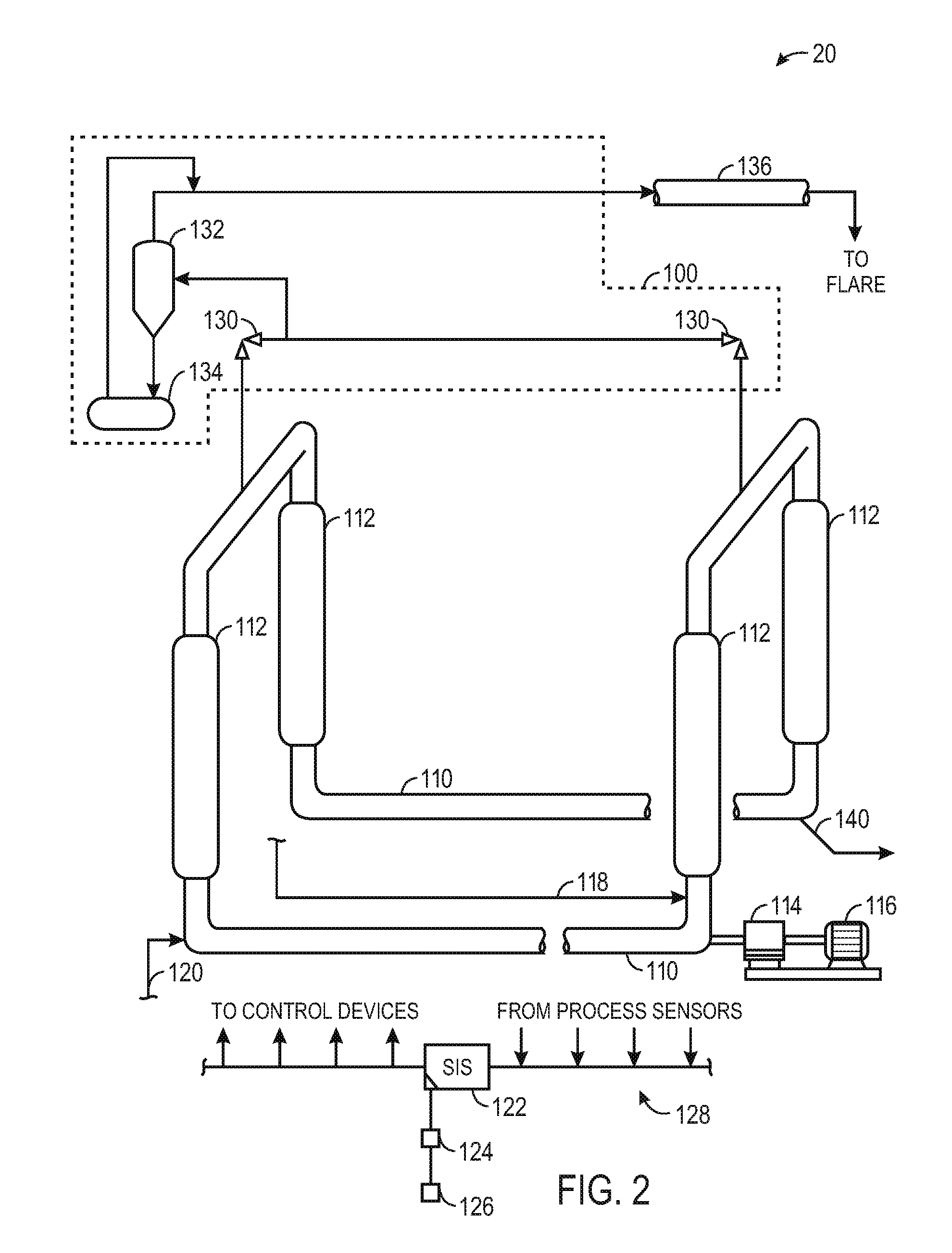 System and method for closed relief of a polyolefin loop reactor system