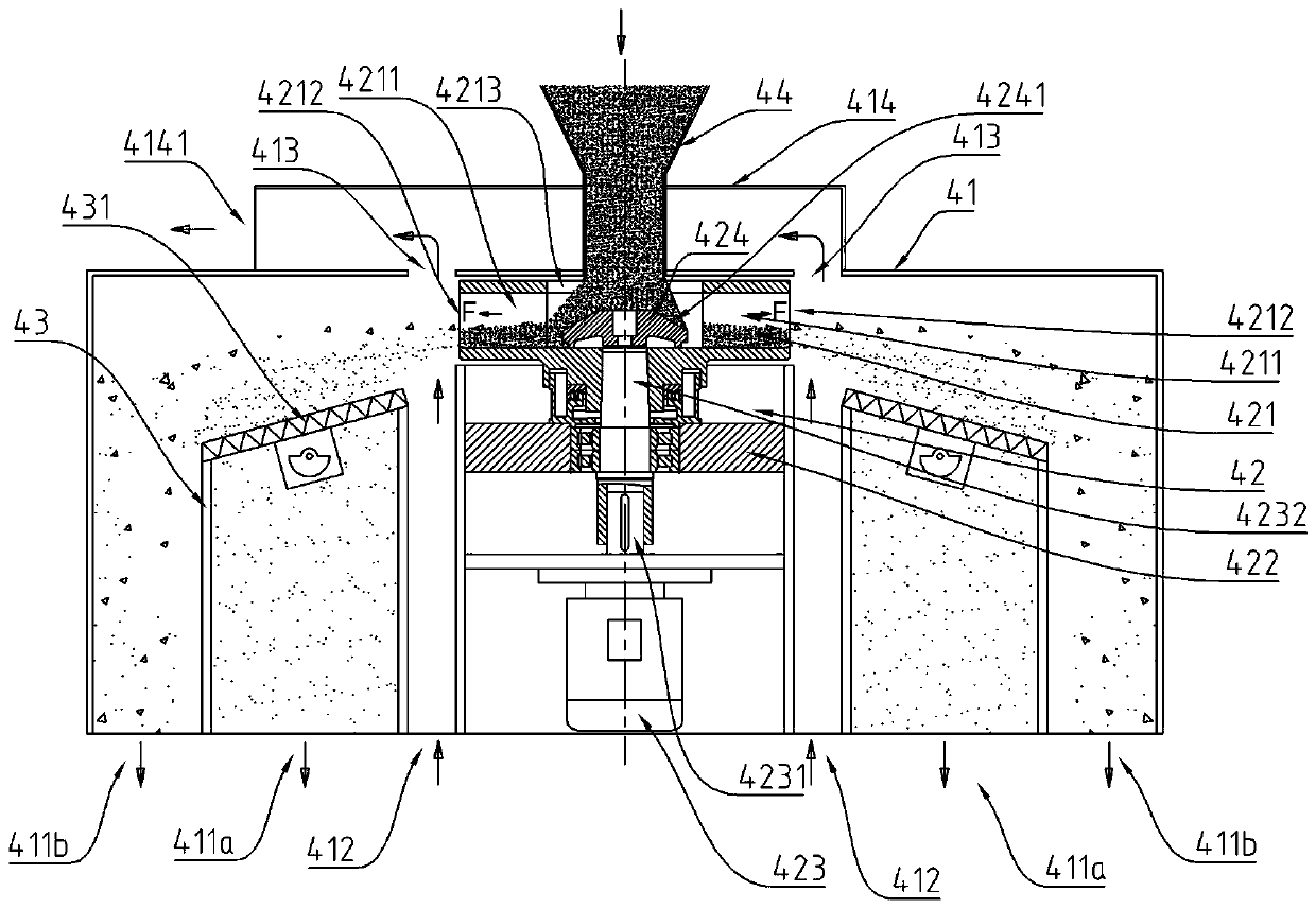 Projectile material separation method and device, separation bin