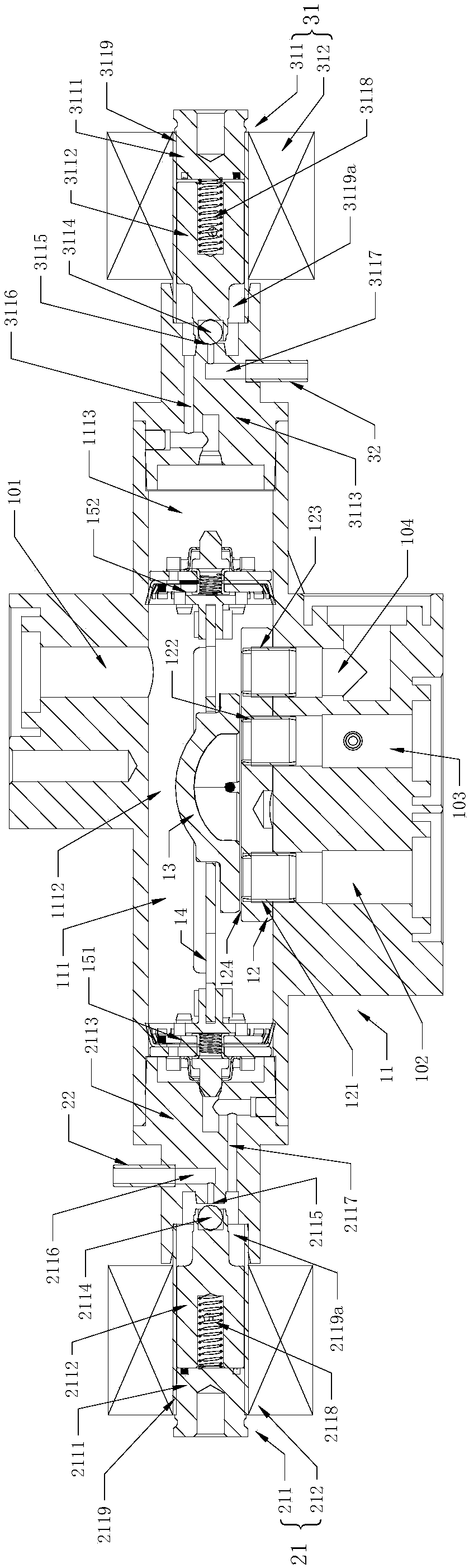 Electromagnetic switching valve