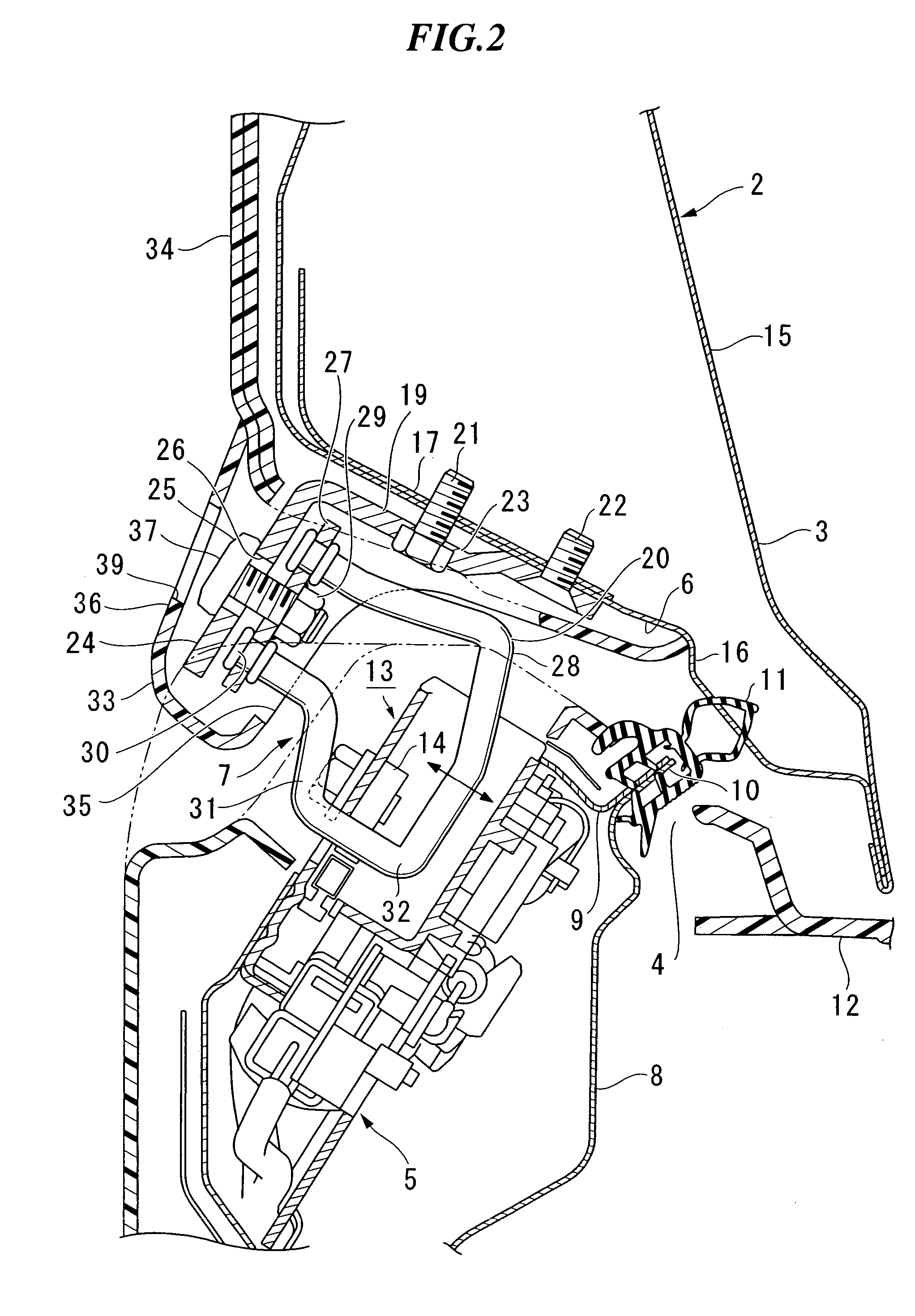 Structure for attaching striker, having attachment bracket including base and protruding portion