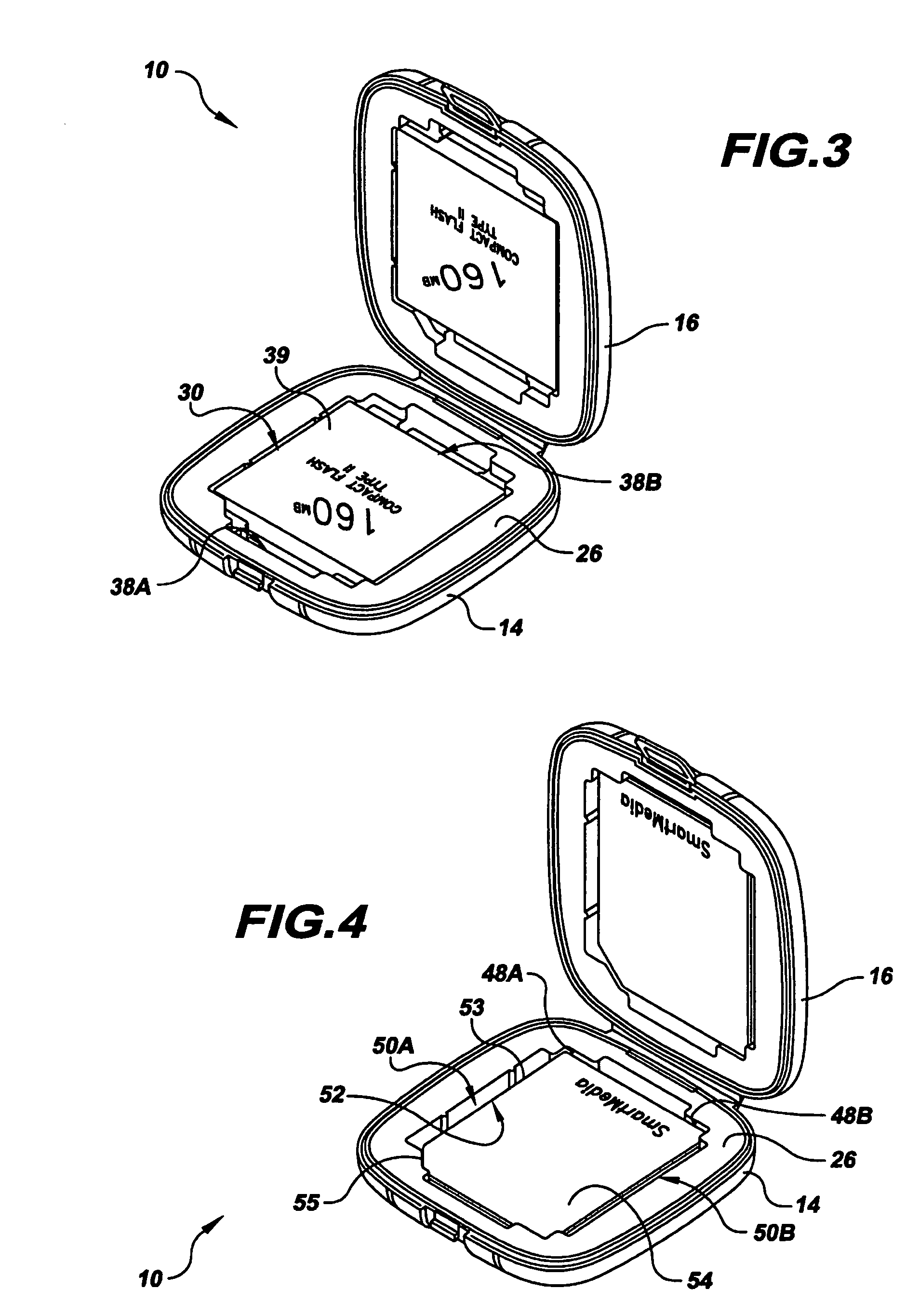 Protective case for a plurality of different sized memory cards