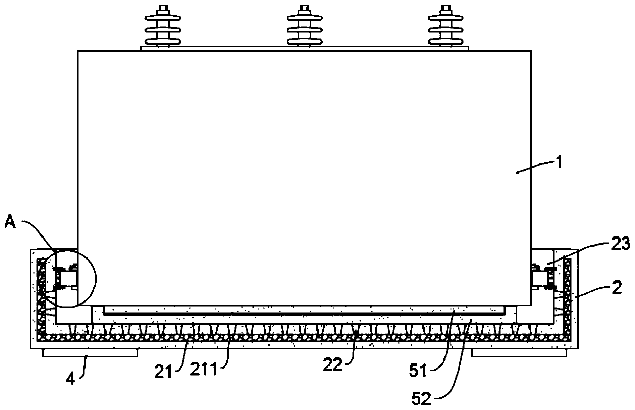 Noise reduction installation structure of transformer shell