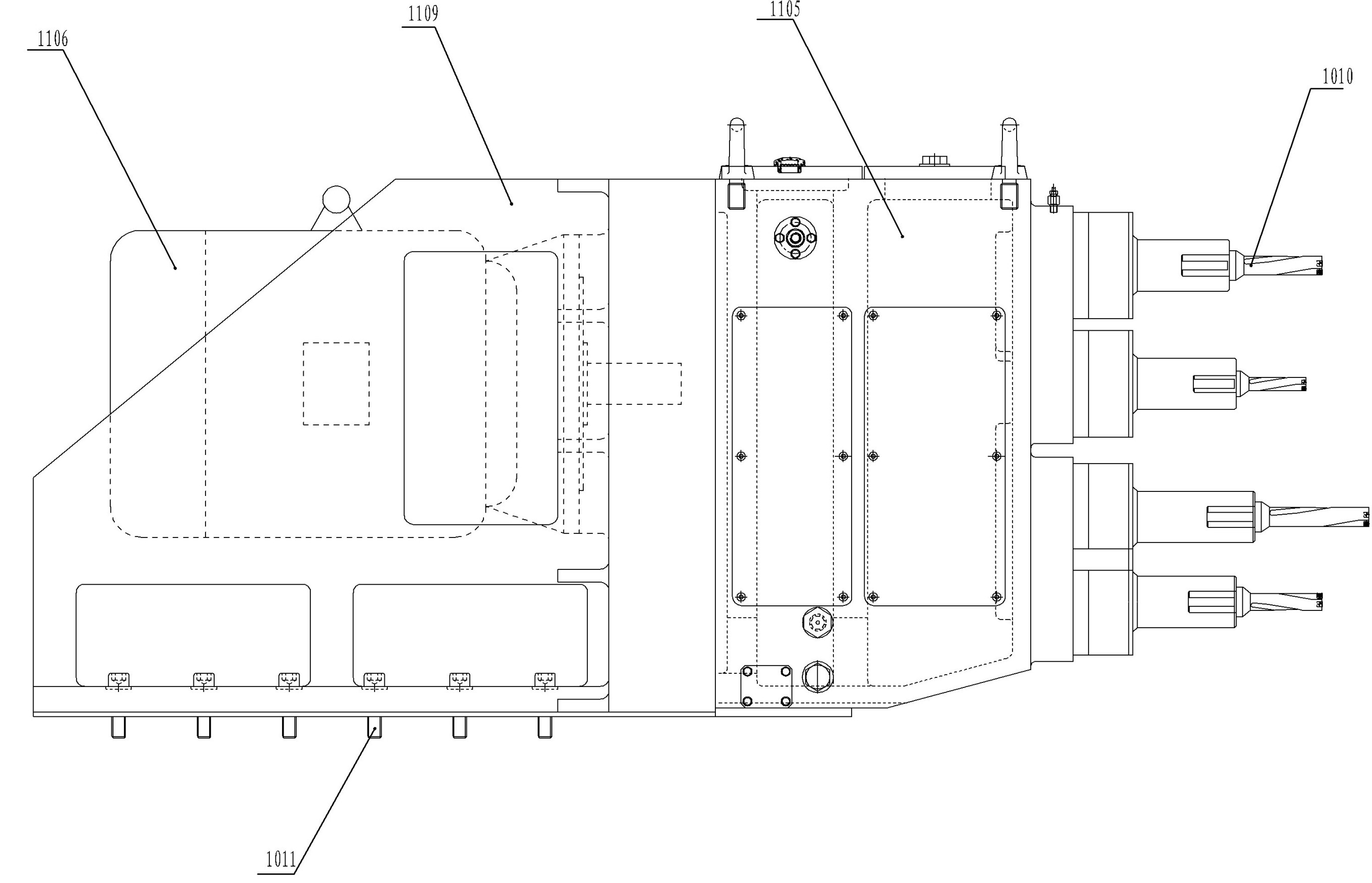 Multi-spindle U drill gang spindle box and U drill gang high-speed numerical control drilling machine