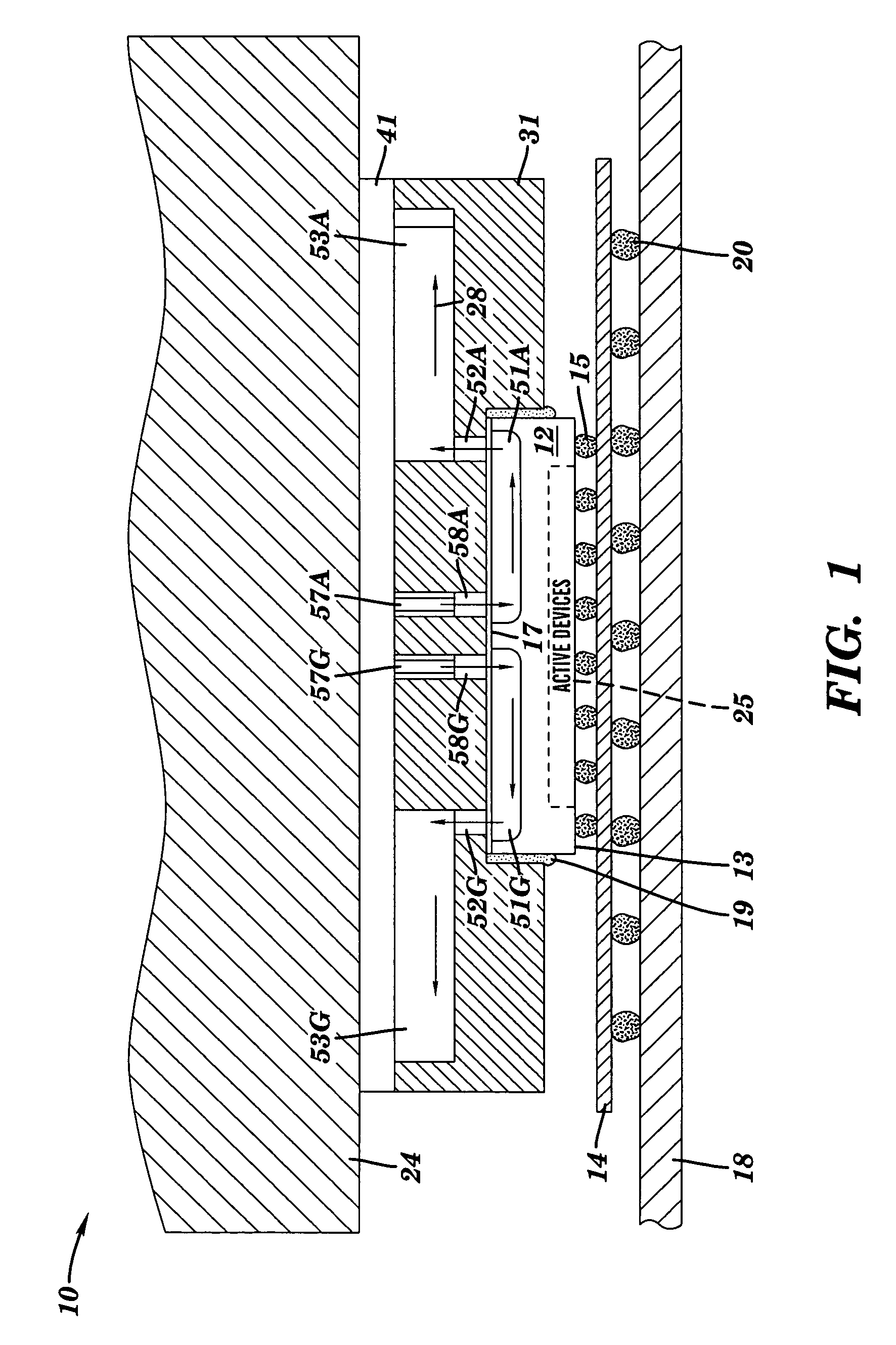 Cooling of substrate using interposer channels