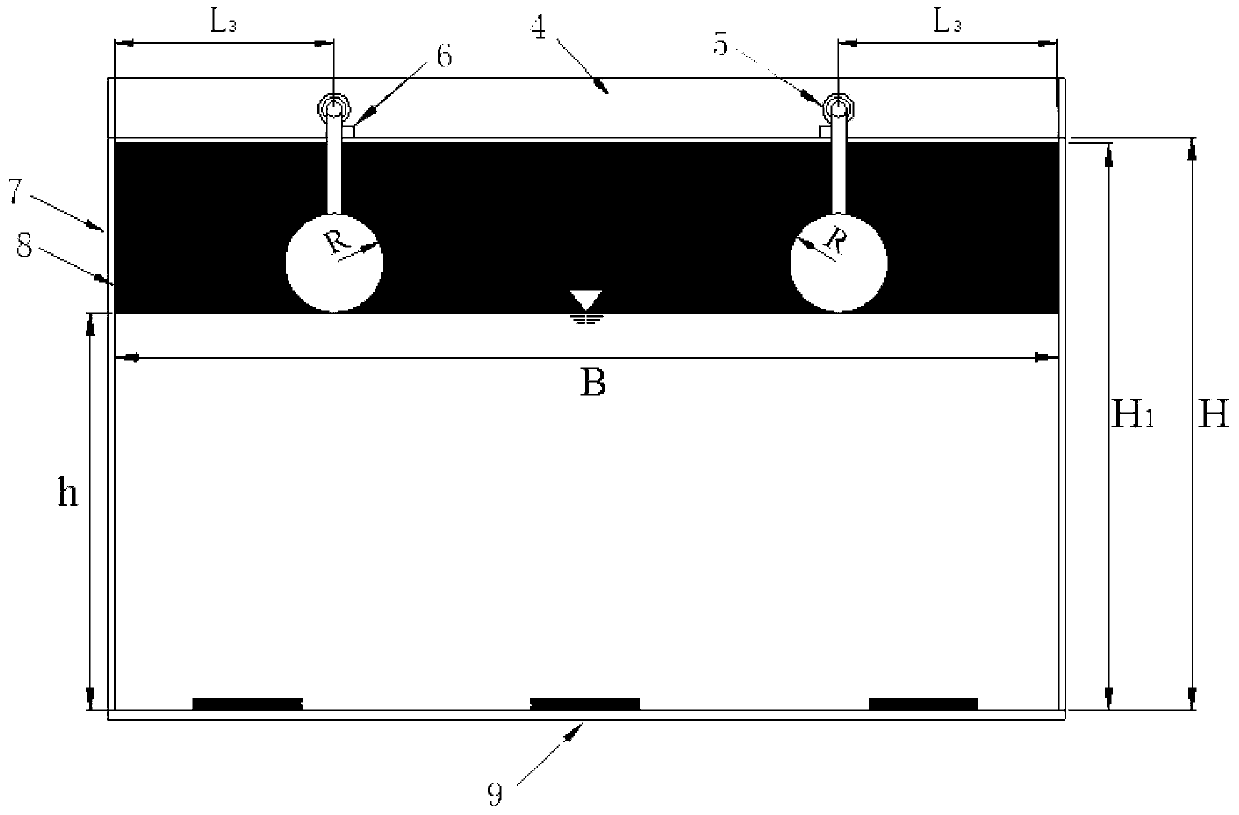 Experimental water channel device for simulating instantaneous and complete break of dam