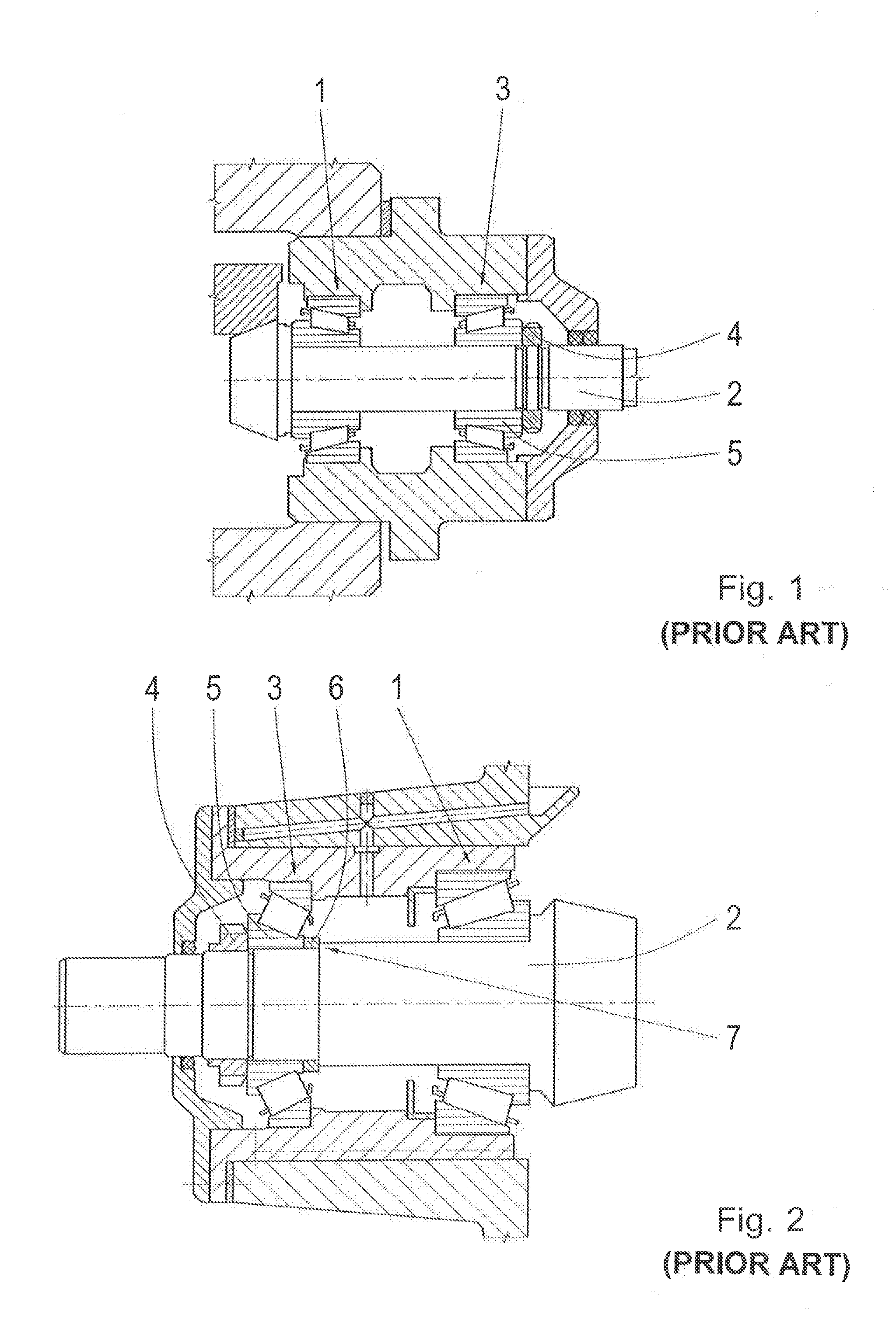 Shaft-bearing subassembly for a wind turbine transmission