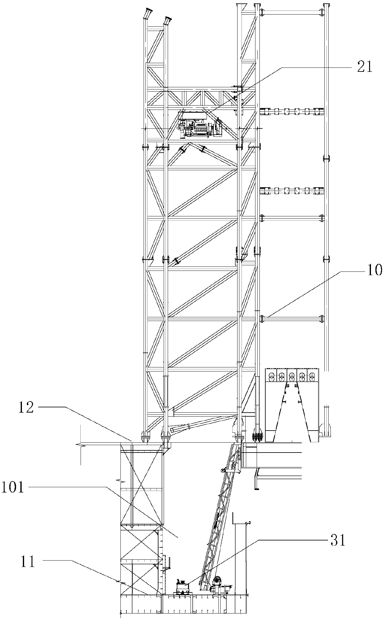 Installation method of marine drilling platform pipe arranging machine