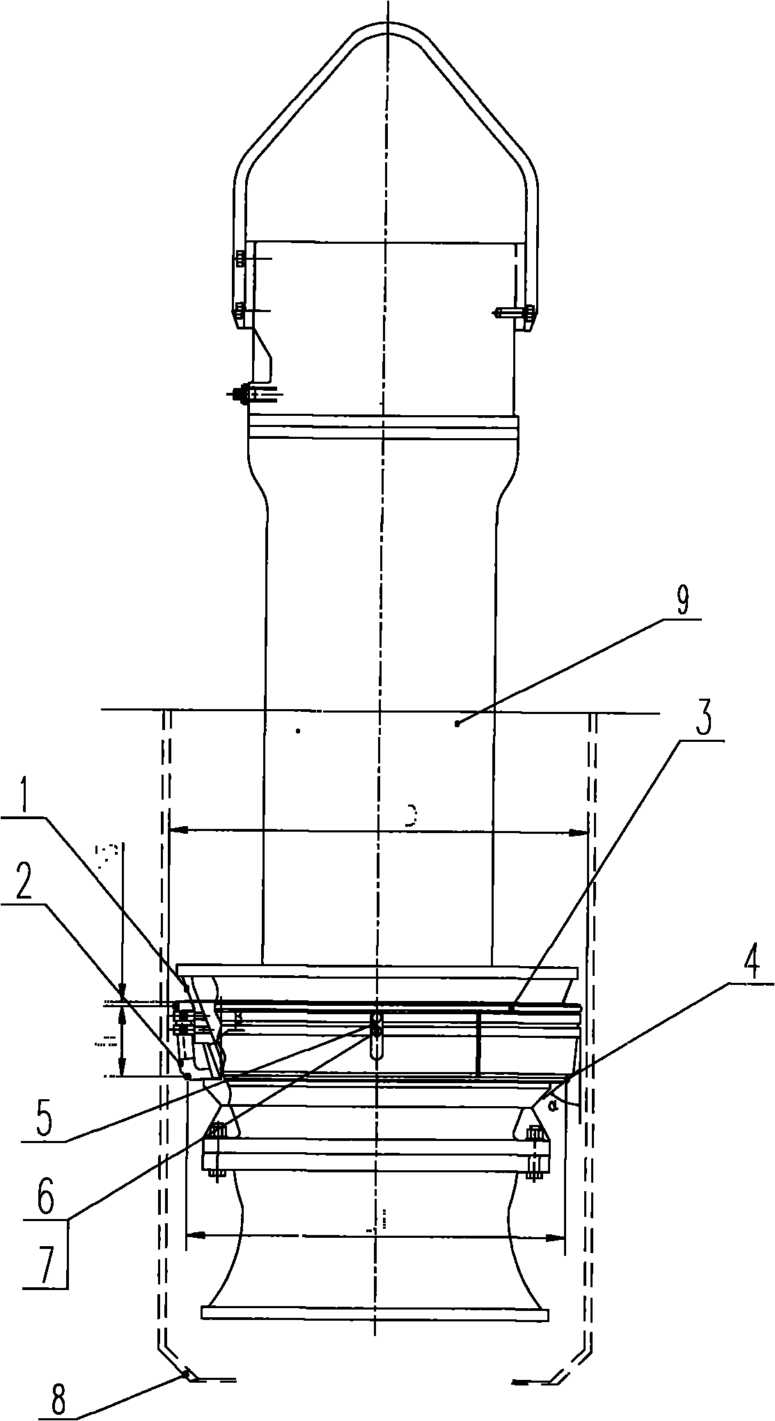 Self-coupling mounted axial-mixed flow submerged electric pump with tile-shaped wedged taper sleeves