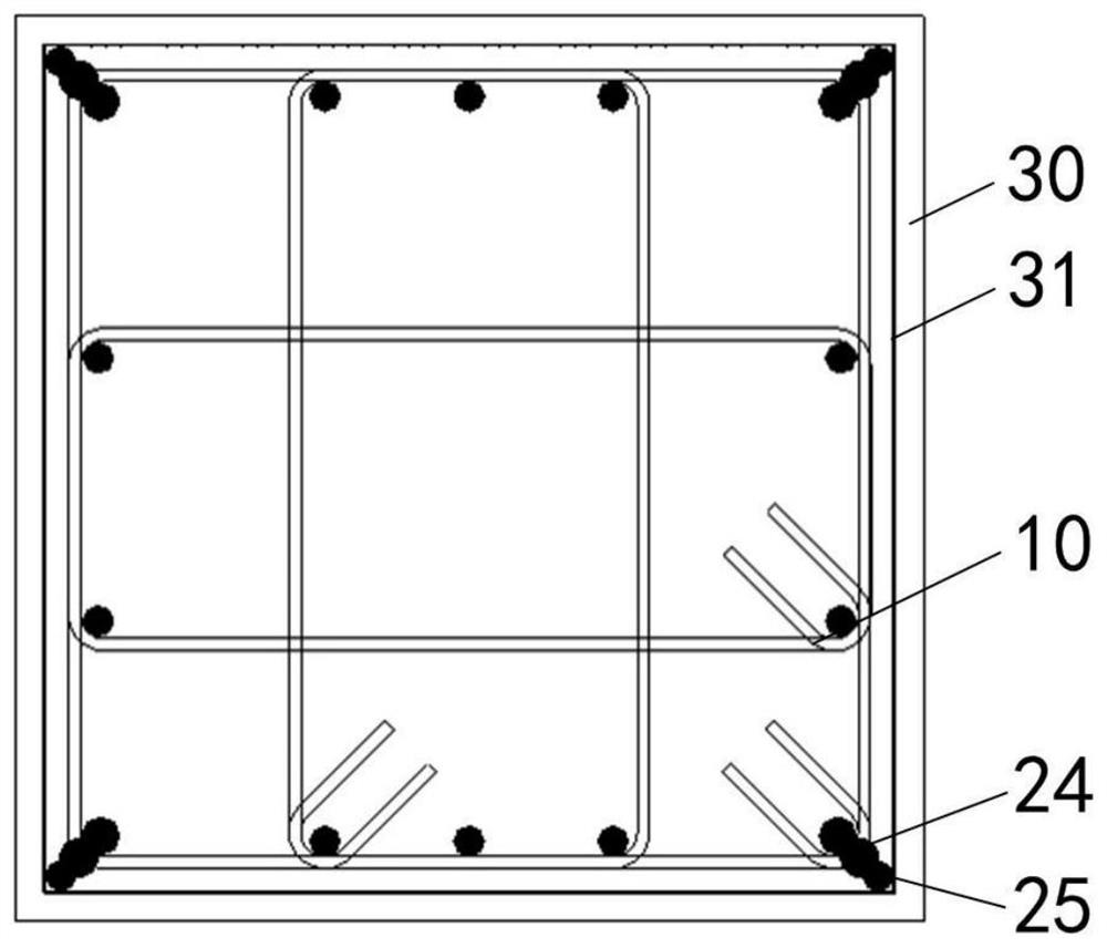 Reinforced structure of reinforced concrete structure column and construction method thereof