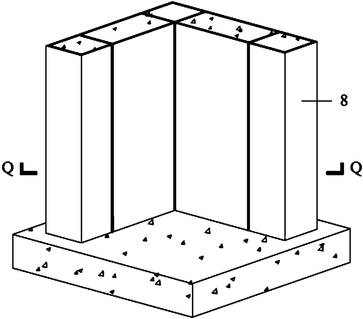 Rigid connection column base of cold-bent multi-cavity steel tube special-shaped concrete column