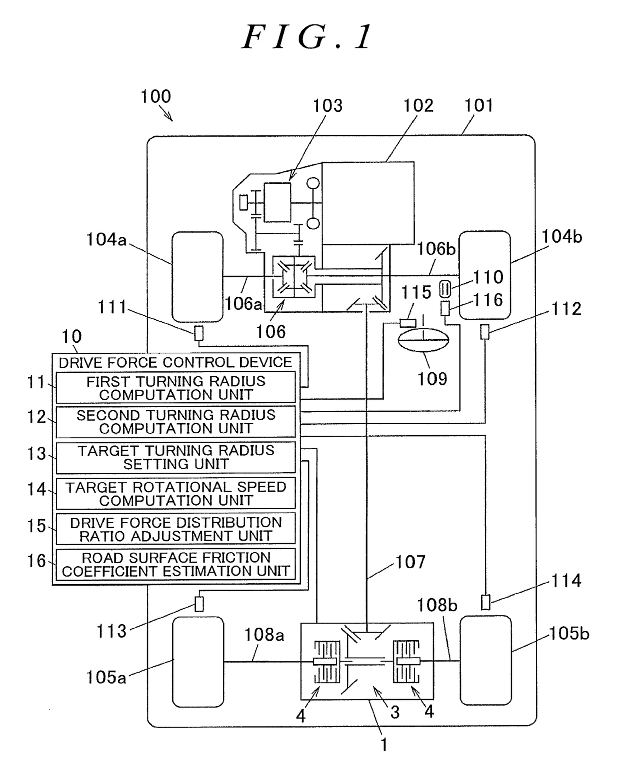 Drive force control device and method of controlling vehicle