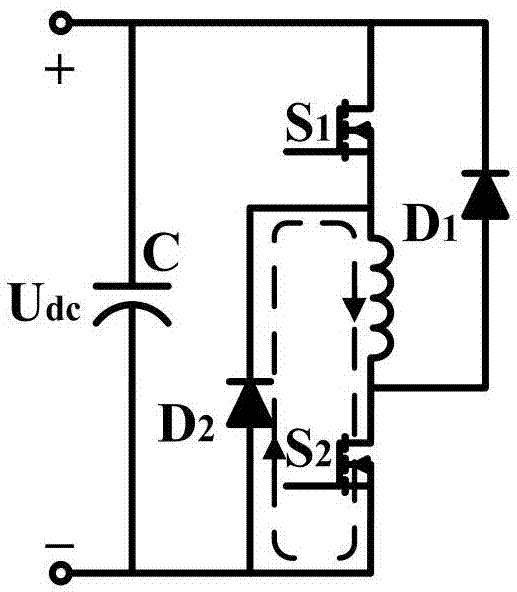 Switched reluctance motor system based on bus current sampling and winding current obtaining method thereof